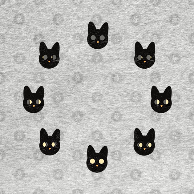 Black Cats Moon Phases 2 by Alliart